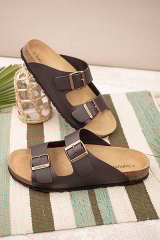 Mules en cuir Marron