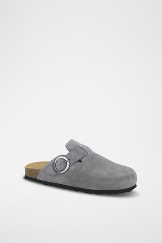 Mules en nubuck 
Gris