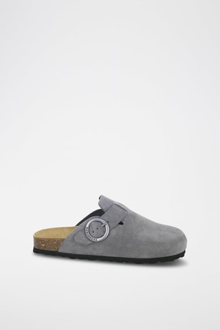 Mules en nubuck 
Gris