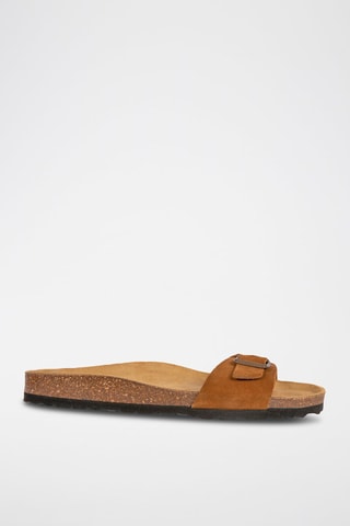 Mules en nubuck Camel