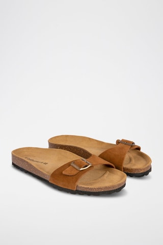 Mules en nubuck Camel