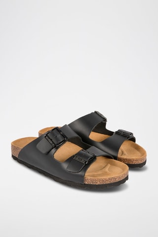 Mules en cuir Noir