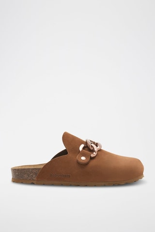 Mules en cuir Rosso 
Marron