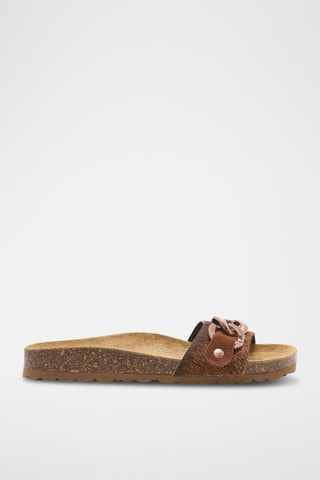Mules en cuir Rosso Marron