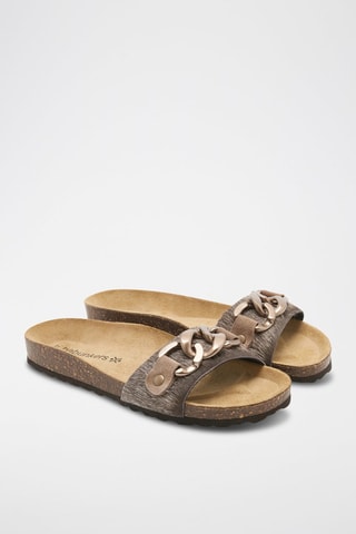 Mules en cuir Rosso Marron