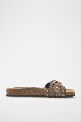 Mules en cuir Rosso Marron
