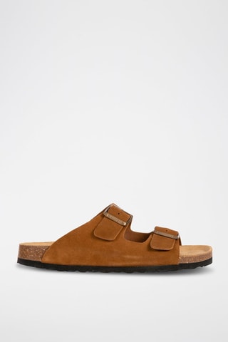 Mules en nubuck Camel