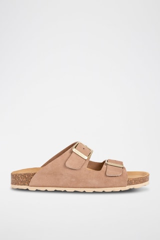 Mules en nubuck Taupe