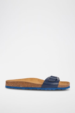 Mules en cuir Bleu marine