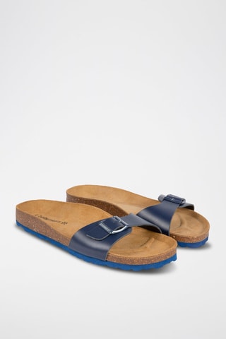 Mules en cuir Bleu marine