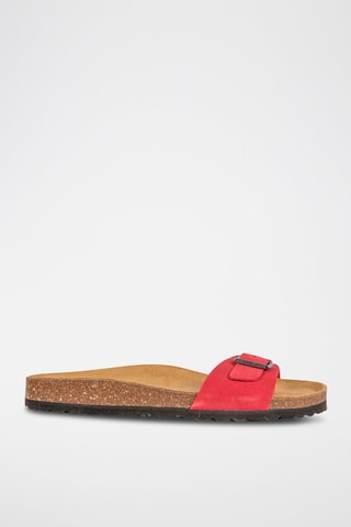 Mules en nubuck Rouge