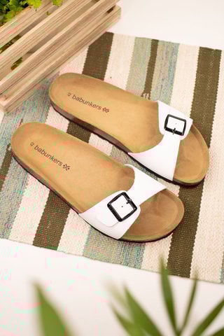 Mules en cuir Blanc