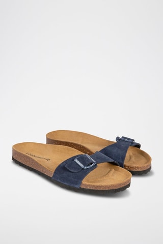 Mules en nubuck Bleu marine
