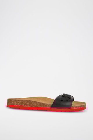 Mules en cuir Noir