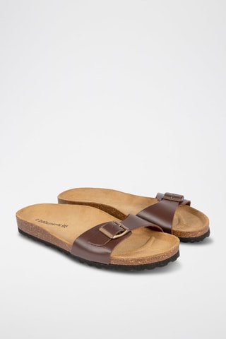 Mules en cuir Marron