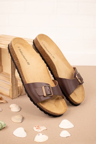 Mules en cuir Marron
