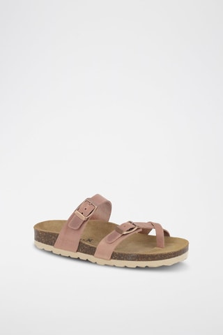 Mules en cuir 
Rose