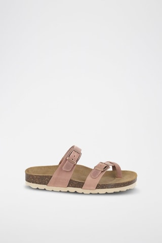 Mules en cuir 
Rose
