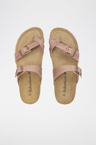 Mules en cuir 
Rose