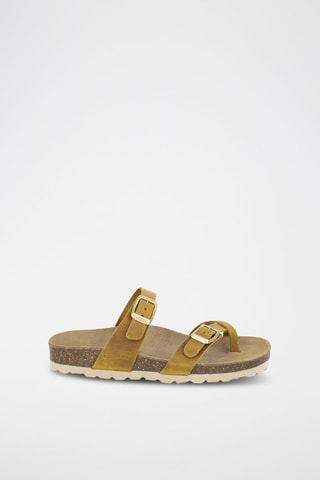 Mules en cuir 
Marron