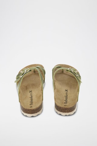 Mules en cuir 
Vert