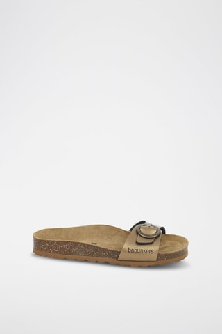 Mules en cuir 
Marron