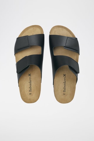 Mules en cuir 
Noir