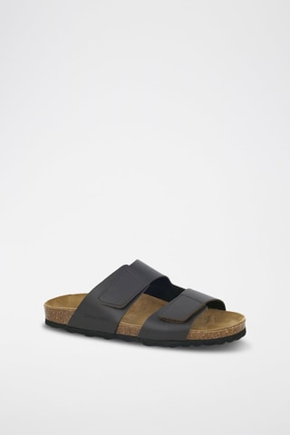 Mules en cuir 
Noir