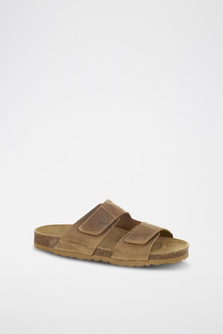 Mules en cuir 
Marron