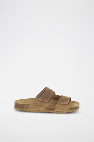 Mules en cuir 
Marron
