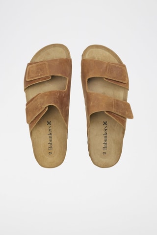 Mules en nubuck 
Marron