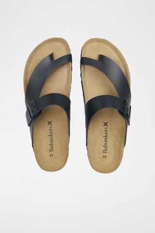 Mules en cuir 
Noir