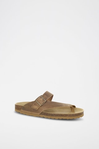 Mules en cuir 
Marron