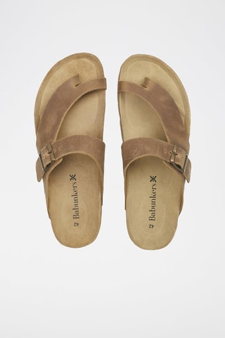 Mules en cuir 
Marron