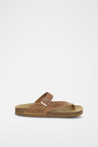 Mules en cuir 
Marron