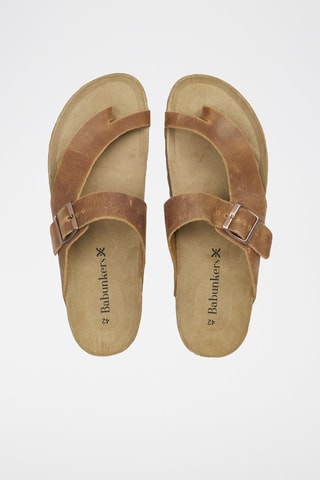 Mules en cuir 
Marron