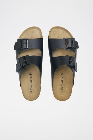 Mules en cuir 
Noir