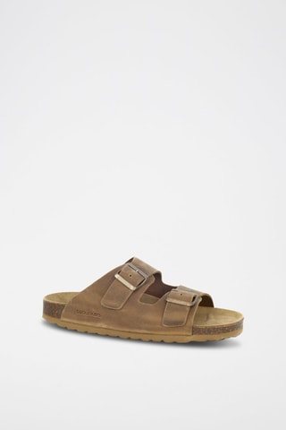 Mules en nubuck 
Marron