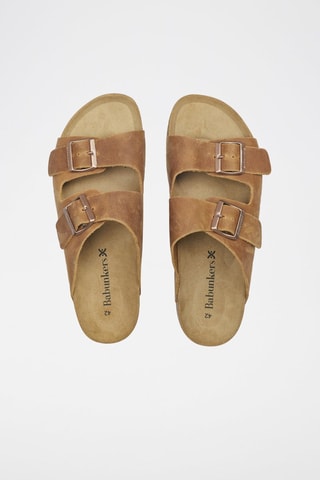 Mules en nubuck 
Marron