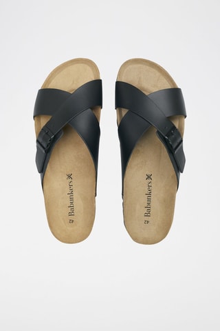 Mules en cuir 
Noir