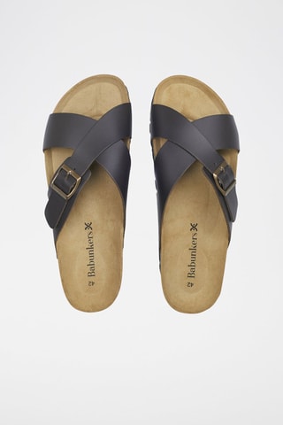 Mules en cuir 
Noir