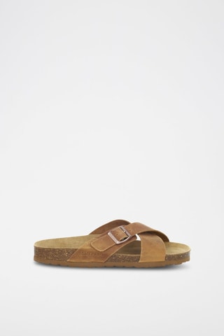 Mules en nubuck 
Marron