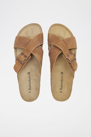 Mules en nubuck 
Marron