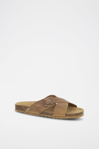 Mules en cuir 
Marron