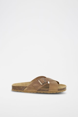 Mules en cuir 
Marron