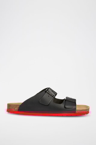 Mules en cuir Noir