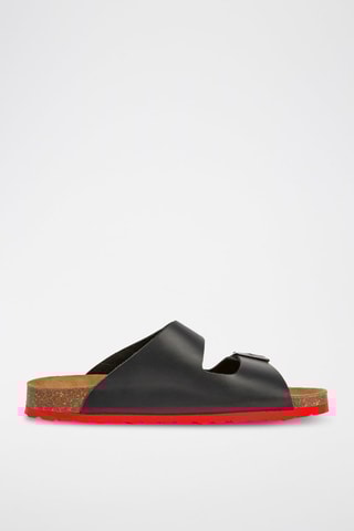 Mules en cuir Noir