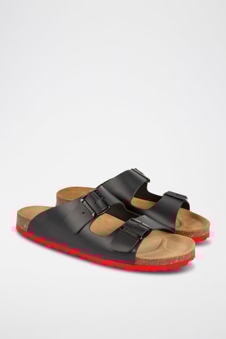 Mules en cuir Noir
