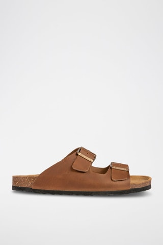 Mules en cuir Marron
