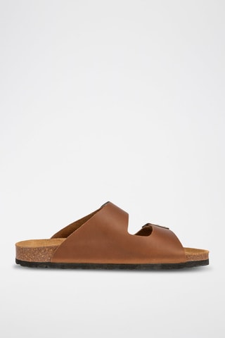 Mules en cuir Marron